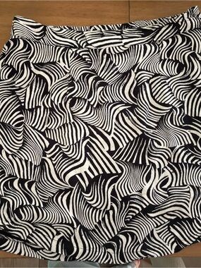 Vero Moda Black and White Zebra-Trim Midi Skirt
